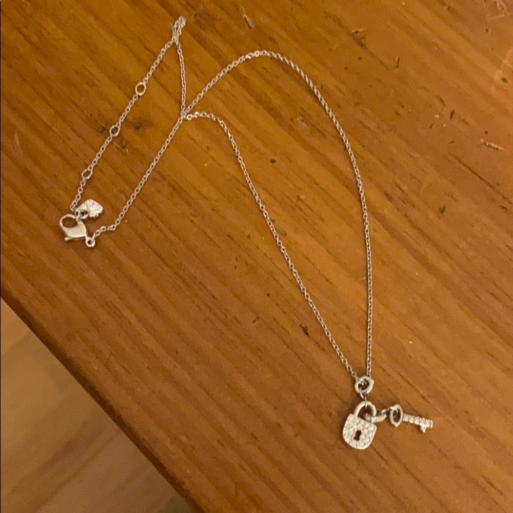 Swarovski crystal lock and key necklace